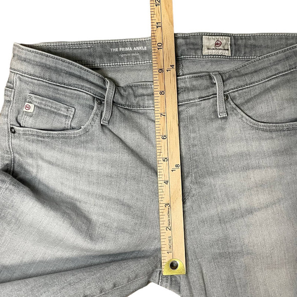 Adriano Goldschmied The Prima Ankle Jeans Light Gray Raw Hem Women's 28R - Picture 10 of 11